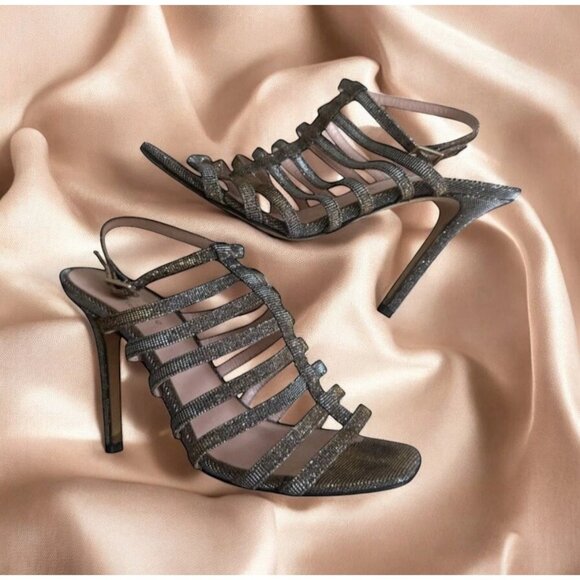 KATE SPADE Metallic Slingback Party Heels Size 6.5 - Picture 1 of 7